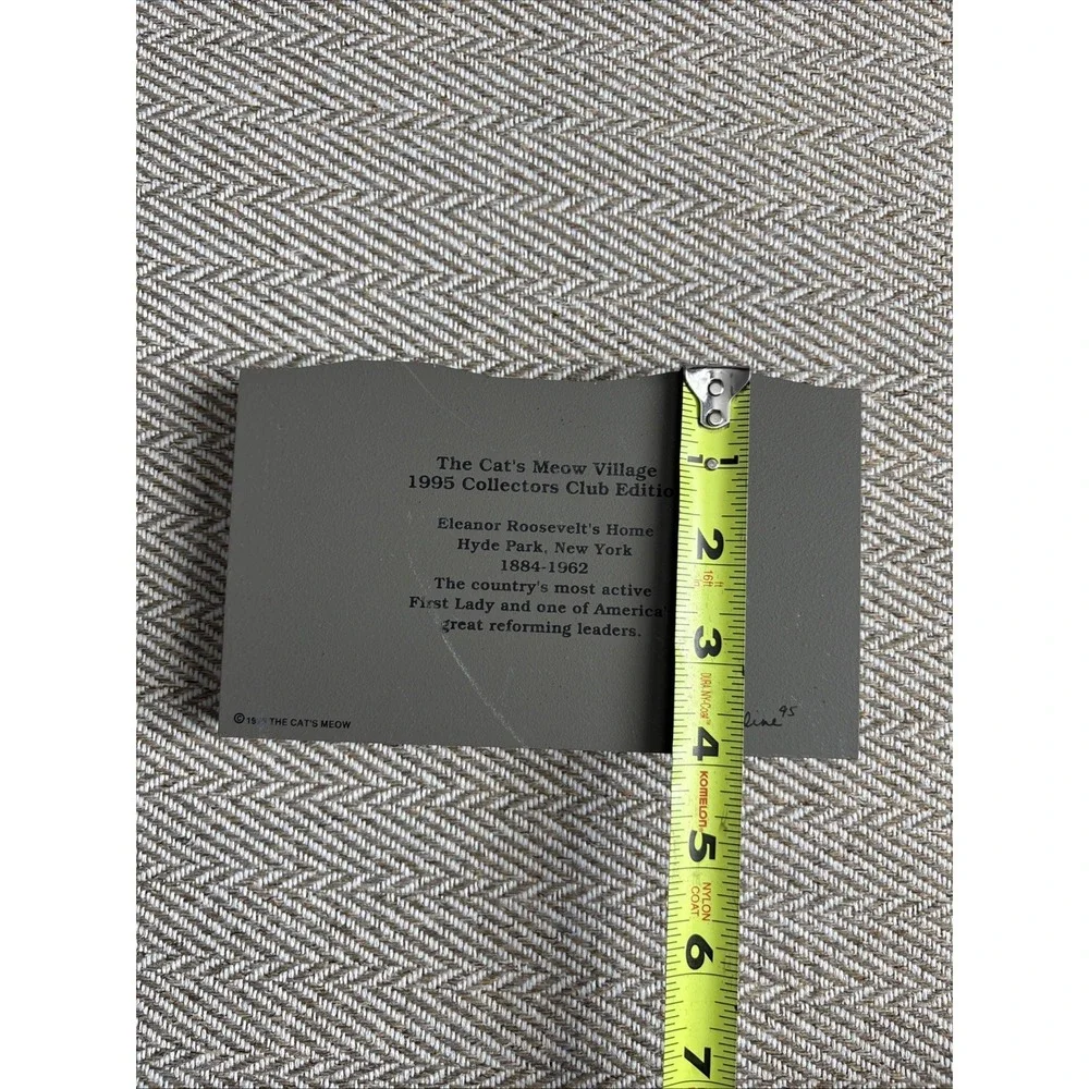 CAT'S MEOW ELEANOR ROOSEVELT'S HOME 1995 COLLECTORS CLUB EDITION 1995 - Picture 4 of 4